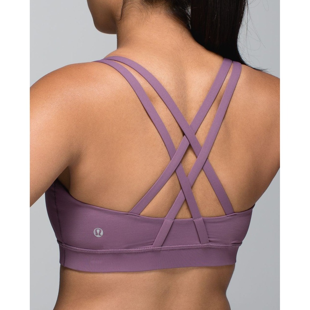 Lululemon Size 6 Energy Bra Medium Support Stretch B / C Cup Purple Fog Luxtreme